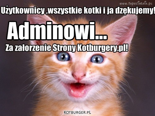 Dziękujemy! – Użytkownicy ,wszystkie kotki i ja dzękujemy! Adminowi... Za załorzenie Strony Kotburgery.pl! 